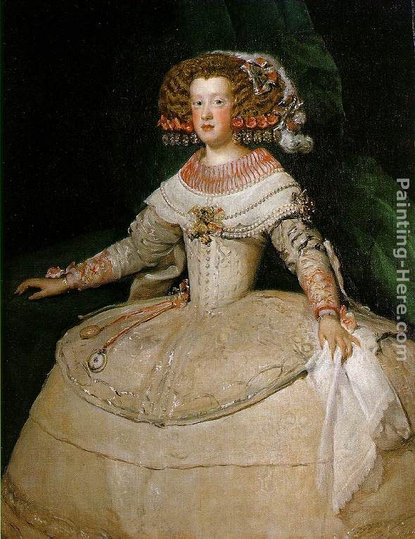 Maria Teresa of Spain (with 'the two watches') painting - Diego Rodriguez de Silva Velazquez Maria Teresa of Spain (with 'the two watches') art painting